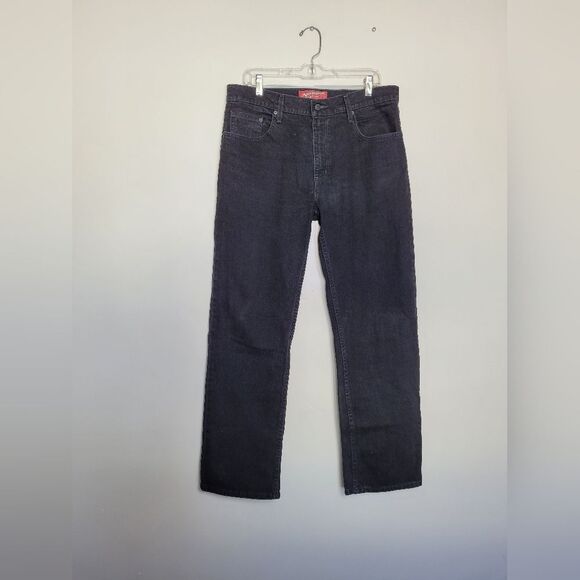 Arizona Jean Co Black Denim Straight Leg Jeans Men's 34x30 America Biker Worker - Picture 4 of 13